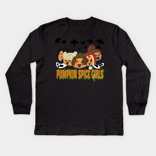Pumpkin Spice Girls Kids Long Sleeve T-Shirt